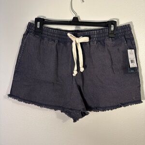 Volcom Struttin Stone Shorts NWT Medium Gray Drawstring Frayed Hem